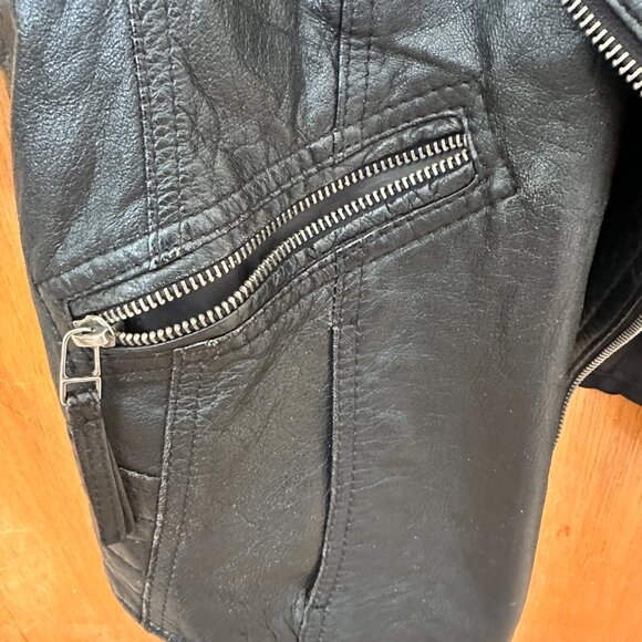 Zara TRF Leather Collection studded leather moto jacket. Size M EUR - Picture 9 of 9